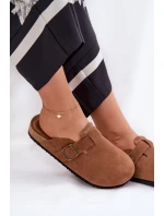 Semišové Klapky Dámské S Přezkou Big Star Hnědé model 21692025 - Big Star Shoes Semišové Klapky Dámské S Přezkou Big Star Hnědé model 21692025 - Big Star Shoes