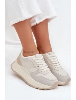 Zateplené dámské sneakersy na platformě Big Star model 21705960 HIPOLY SYSTEM světle béžové - Big Star Shoes