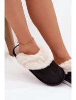 Dámské pantofle s kožešinou Černé model 21772490 - Boto