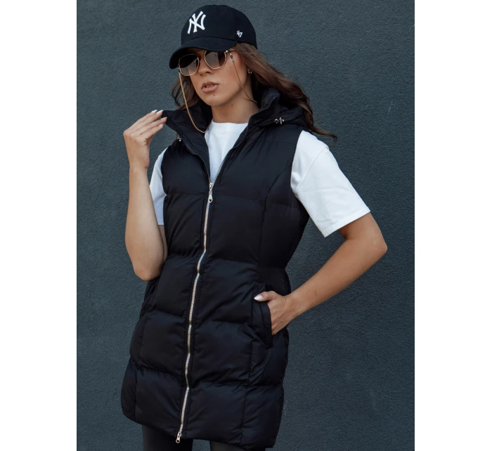 Dámská prošívaná dlouhá vesta černá Dstreet model 21979701 - FashionStreet