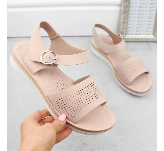 Sergio Leone W SK53N béžové lodičky na platforme a podpätku