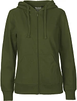 Neutral O 83301 Dámska mikina s kapucňou z bio bavlny 77.8331 military