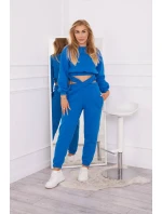 Hrejivá súprava s krátkou mikinou nevädzovo modrá