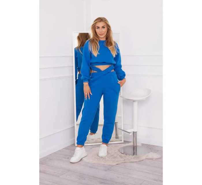 Hrejivá súprava s krátkou mikinou nevädzovo modrá