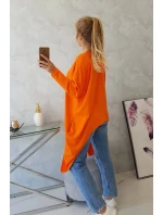 Oversize halenka s potiskem oranžová Oversize halenka s potiskem oranžová