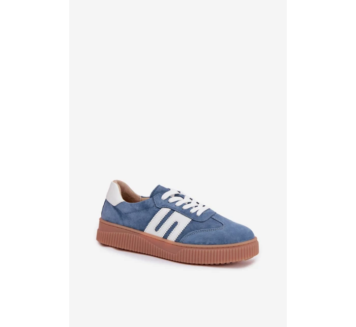 Dámské tenisky z přírodního semiše modré model 22027724 - EVENTO