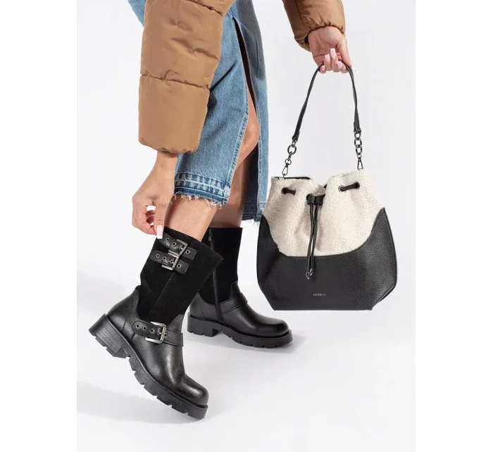 Trendy dámské černé kotníčkové boty platforma Trendy dámské černé kotníčkové boty platforma