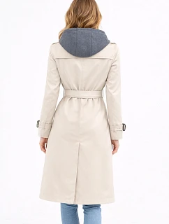 z kapturem jasny beżowy model 22037970 - HONEY WINTER