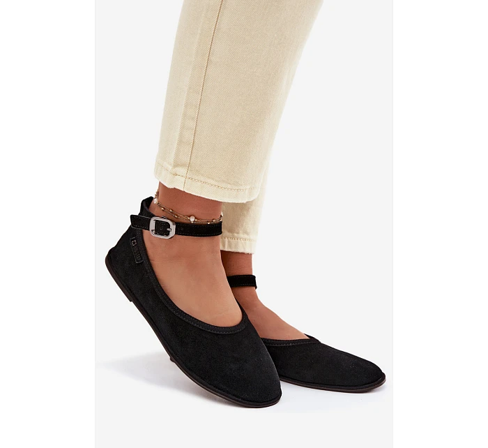 Baleríny z přírodního semiše Big Star TT274212 Černé