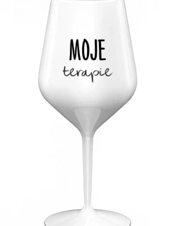 MOJE TERAPIE - biely nerozbitný pohár na víno 470 ml