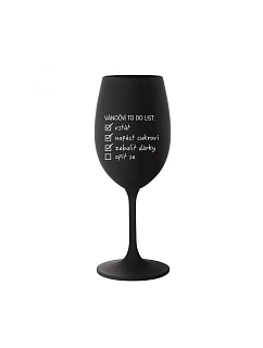 Vianočný zoznam úloh - čierny pohár na víno 350 ml