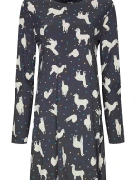 Dámska nočná košeľa 11232-418-2 tm. modrá so vzorom - Rebelle