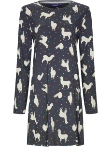 Dámska nočná košeľa 11232-418-2 tm. modrá so vzorom - Rebelle