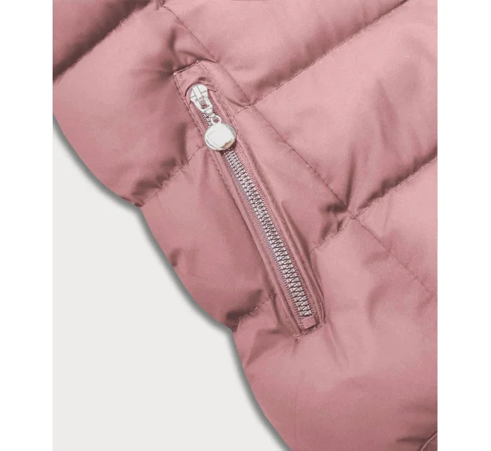 Ružová páperová dámska vesta (5M719-46)