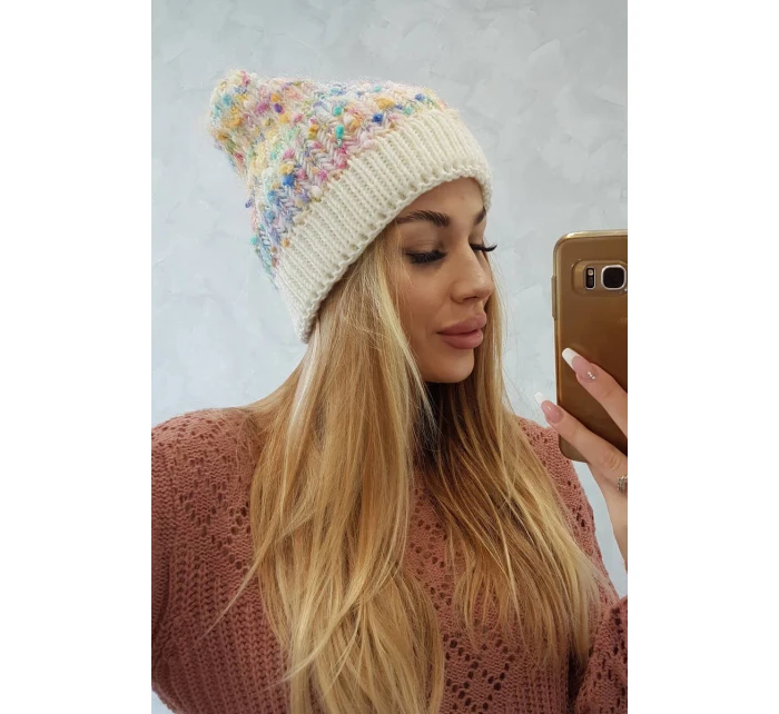 Bublinková čiapka K219 ecru