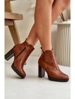 Botki Damskie Ocieplane Na Wysokim Słupku Zapinane Na Zamek Camel Bioria Botki Damskie Ocieplane Na Wysokim Słupku Zapinane Na Zamek Camel Bioria