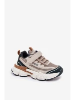 Sneakersy Buty Sportowe Dziecięce Na Rzep Beżowe Ronivelle