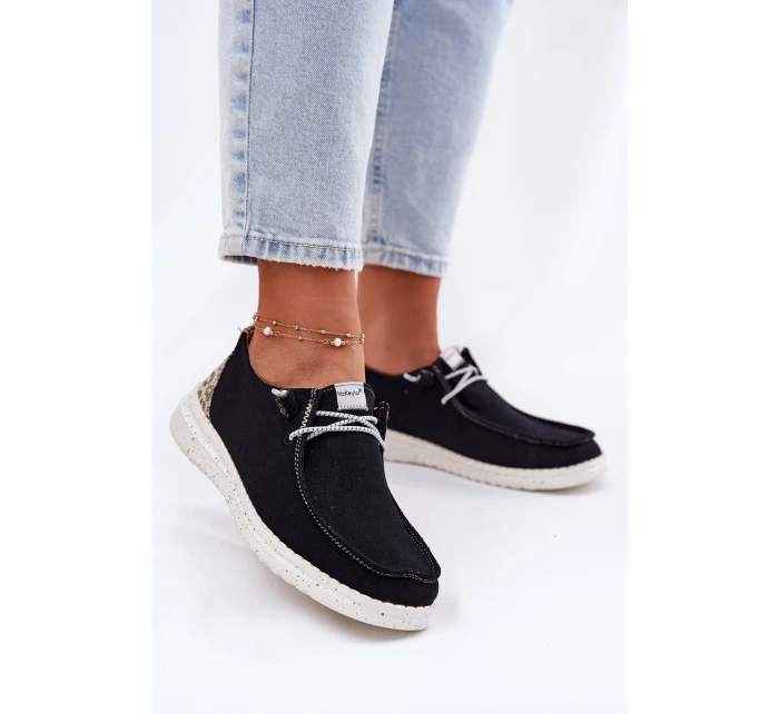 Lekkie Materiałowe Półbuty Damskie McKeylor 96116 Czarne