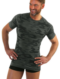 Sesto Senso Man Camouflage Funkčná košeľa s krátkym rukávom Graphite
