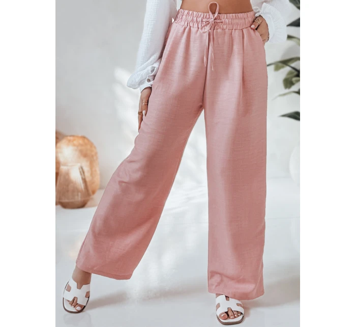 Dámské kalhoty se širokými nohavicemi růžová Dstreet model 21987423 - FashionStreet
