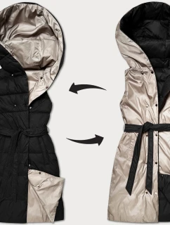 Čierno-béžová obojstranná páperová vesta Minority (P3-6016-1+62)