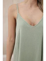 Mušelínové šaty bez ramienok svetlo khaki