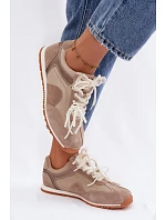 Kožené semišové dámské tenisky Big Star model 22100153 béžové - Big Star Shoes