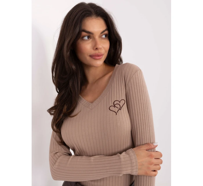 Bluzka RV BZ model 21749829 ciemny bezowy - FPrice Bluzka RV BZ model 21749829 ciemny bezowy - FPrice