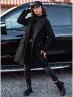 Dámský oversize dlouhý kabát z kůže černý Dstreet model 21981936 - FashionStreet