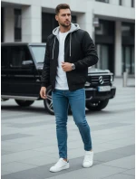 Pánska bunda bomber s kapucňou čierna FashionStreet TX5021