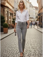 Dámské džíny s vysokým pasem a širokými nohavicemi šedé Dstreet model 21996075 - FashionStreet