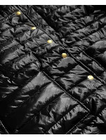 Krátka čierna dámska bunda s vysokým stojačikom (650ART)