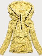 Žltá melanžovej plyšová dámska mikina (HH008)
