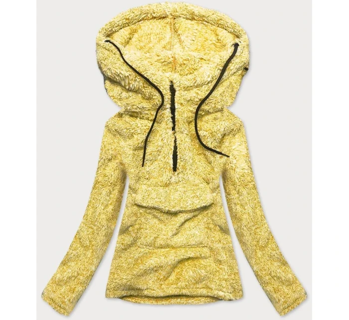 Žltá melanžovej plyšová dámska mikina (HH008) Žltá melanžovej plyšová dámska mikina (HH008)