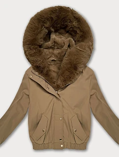Krótka kurtka z  ciemny beżowy model 21731640 - S'WEST