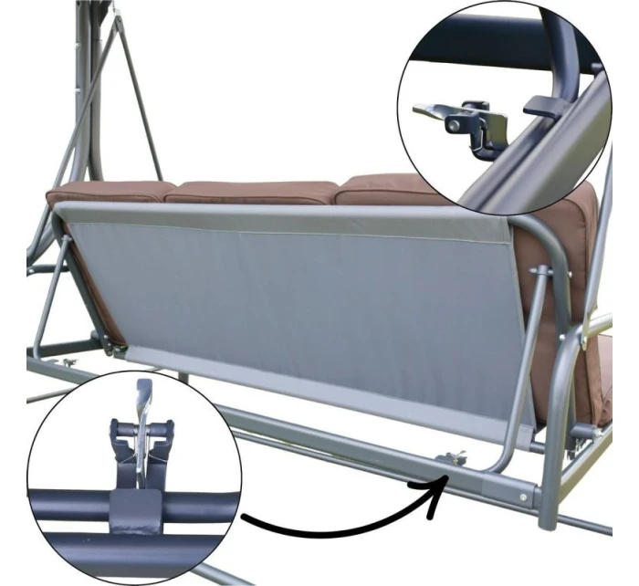 3-MIESTNA ZÁHRADNÁ HOJDAČKA 194X120X173CM ZOSIA S POLYKARBONÁTOVOU STRIEŠKOU 3-MIESTNA ZÁHRADNÁ HOJDAČKA 194X120X173CM ZOSIA S POLYKARBONÁTOVOU STRIEŠKOU