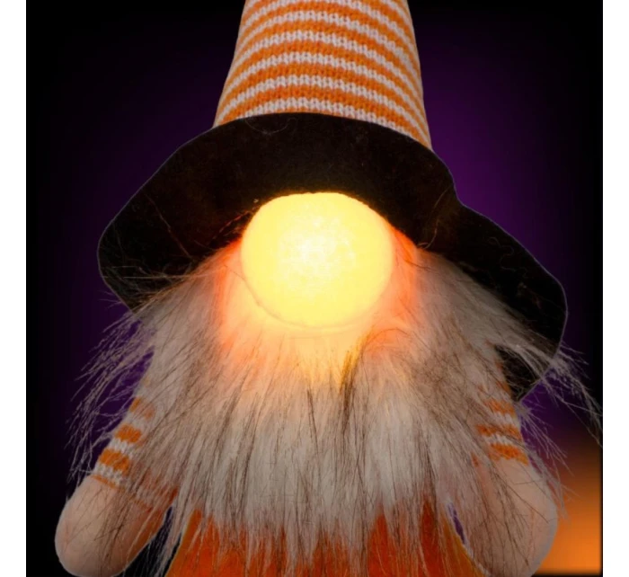ČIERNA TEKVICA DEKORATÍVNA FIGÚRKA 25CM LED HALLOWEEN