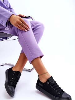 Damskie Niskie Materiałowe Trampki Big Star KK274009 Czarne