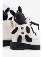 Kožené Zateplené Dětské Boty Na Zip S Bílé model 21675604 - VINCEZA