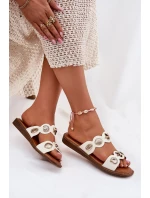 Dámské Pantofle Se Zlatými Bílé model 21699117 - Boto