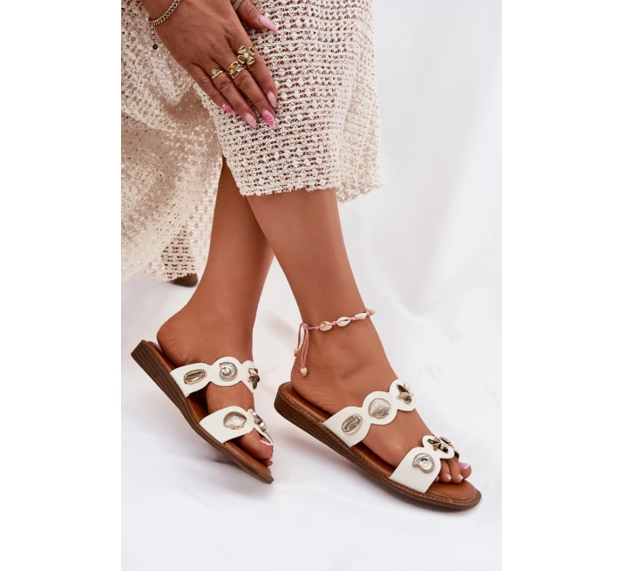 Dámské Pantofle Se Zlatými Bílé model 21699117 - Boto