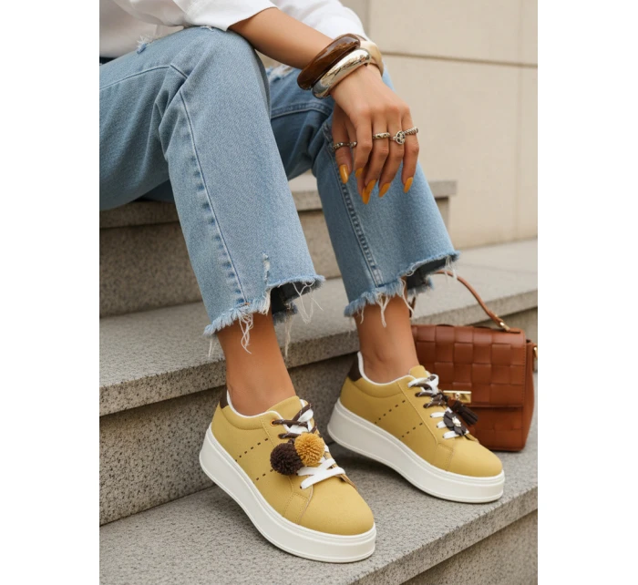 Dámské tenisky na platformě žluté Dstreet model 21996408 - FashionStreet Dámské tenisky na platformě žluté Dstreet model 21996408 - FashionStreet