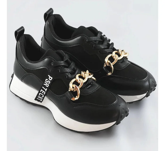 Čierne športové topánky s retiazkou (N-206) Čierne športové topánky s retiazkou (N-206)