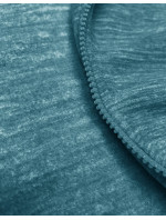 Tyrkysová melanžová fleecová mikina na zips (2310)