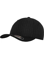 Flexfit 6195P 6-panelová čiapka s kšiltom „Pinstripe“ 55.6195 čierna/biela