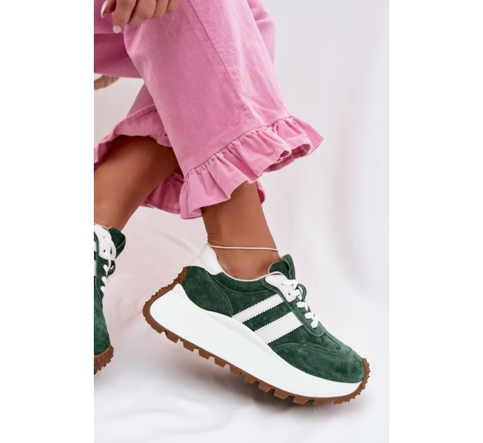 sneakersy z na masivní platformě  Zelené model 22031740 - D&A