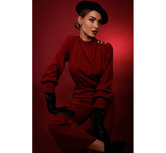 model 21296099 Kombinéza se stojáčkem bordó - Moe