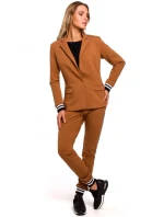 M459 Blejzer s pruhovanými rebrovanými manžetami - čierny