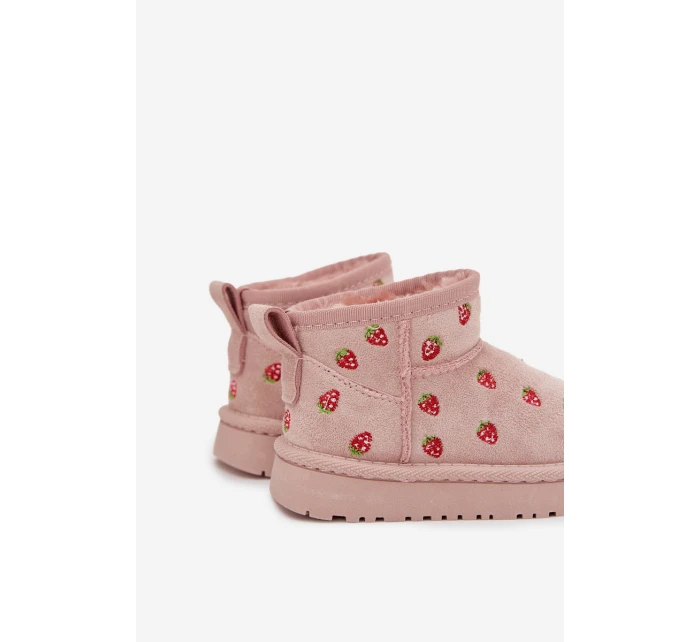 Detské snehové topánky s jahodami Gracina - ružové Detské snehové topánky s jahodami Gracina - ružové