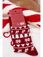 Pánske vianočné ponožky s motívom sobov - bordové Pánske vianočné ponožky s motívom sobov - bordové